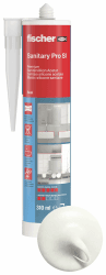 fischer Premium-Sanitärsilikon, Silikon zum Abdichten & Verfugen im Sanitär- und Küchenbereich, Kartusche für zahlreiche Anwendungen und Baustoffe, Langzeitschutz vor Schimmel, 310 ml, weiß weiß 310 ml Sanitär Angebot bei HelloDeals