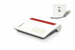 AVM FRITZ!Box 7530 WLAN AC+N Router (DSL/VDSL 866 MBit/s (5GHz) & 400 MBit/s (2,4 GHz), bis zu 300 MBit/s mit VDSL-Supervectoring 35b, WLAN Mesh, DECT-Basis, Media Server, Rot, Weiß) (Generalüberholt) Angebot bei HelloDeals