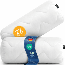 LILENO HOME Nackenrolle 15x40 (2er Set) – 95 °C waschbar, Oeko-Tex, Made in DE – Allergiker Kissenrolle für optimale Entspannung & Entlastung – Ideales Nackenrolle Kissen für Rücken & Nacken 2er Set 15 x 40 cm Angebot bei HelloDeals