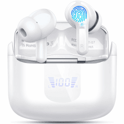 2026 Bluetooth Kopfhörer, 50Std Stereo Kopfhörer Kabellos Bluetooth 5.4, Tiefer Bass Wireless Earbud, 4 ENC Noise Cancelling Mic, USB-C in Ear Ohrhörer, IP-X7 Wasserdicht Headphone Sport Running Gym B-Weiß PRO Angebot bei HelloDeals