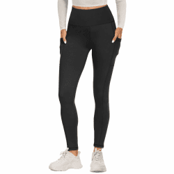 FOTOCITI Sport Leggings Damen mit Tasche High Waist Sportleggins Lang Blickdicht Sporthose Push Up Yogahose Bauchweg Laufhose Fitnesshose Hose Schwarz L-XL Angebot bei HelloDeals