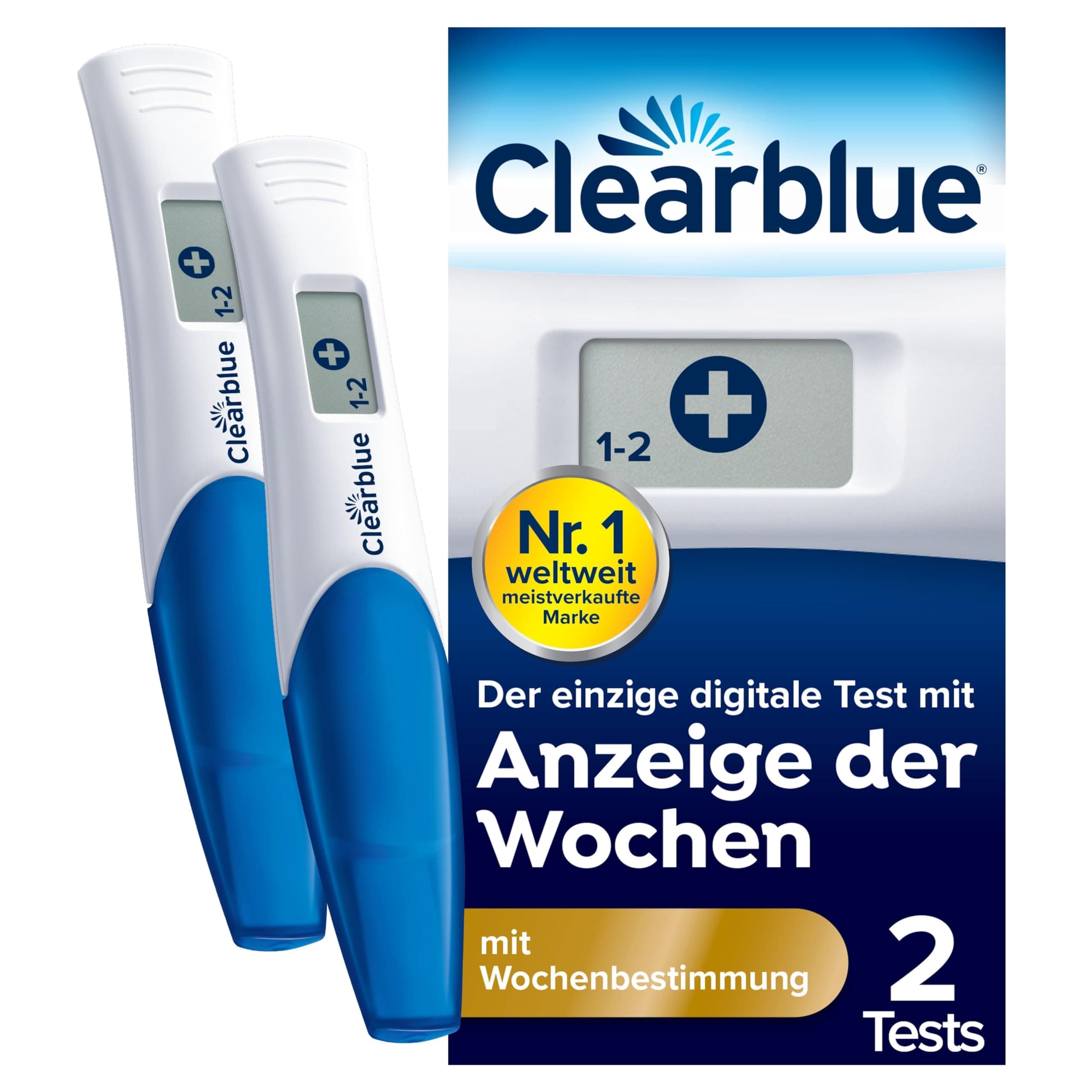 Clearblue Schwangerschaftstest Frühtest digital, Pregnancy Test, 2x Frühschwangerschaftstests / Schwangerschaftsfrühtests mit Wochenbestimmung, Schwangerschaft bestimmen, 25 mIU/ml 2 digital 2 Angebot bei HelloDeals