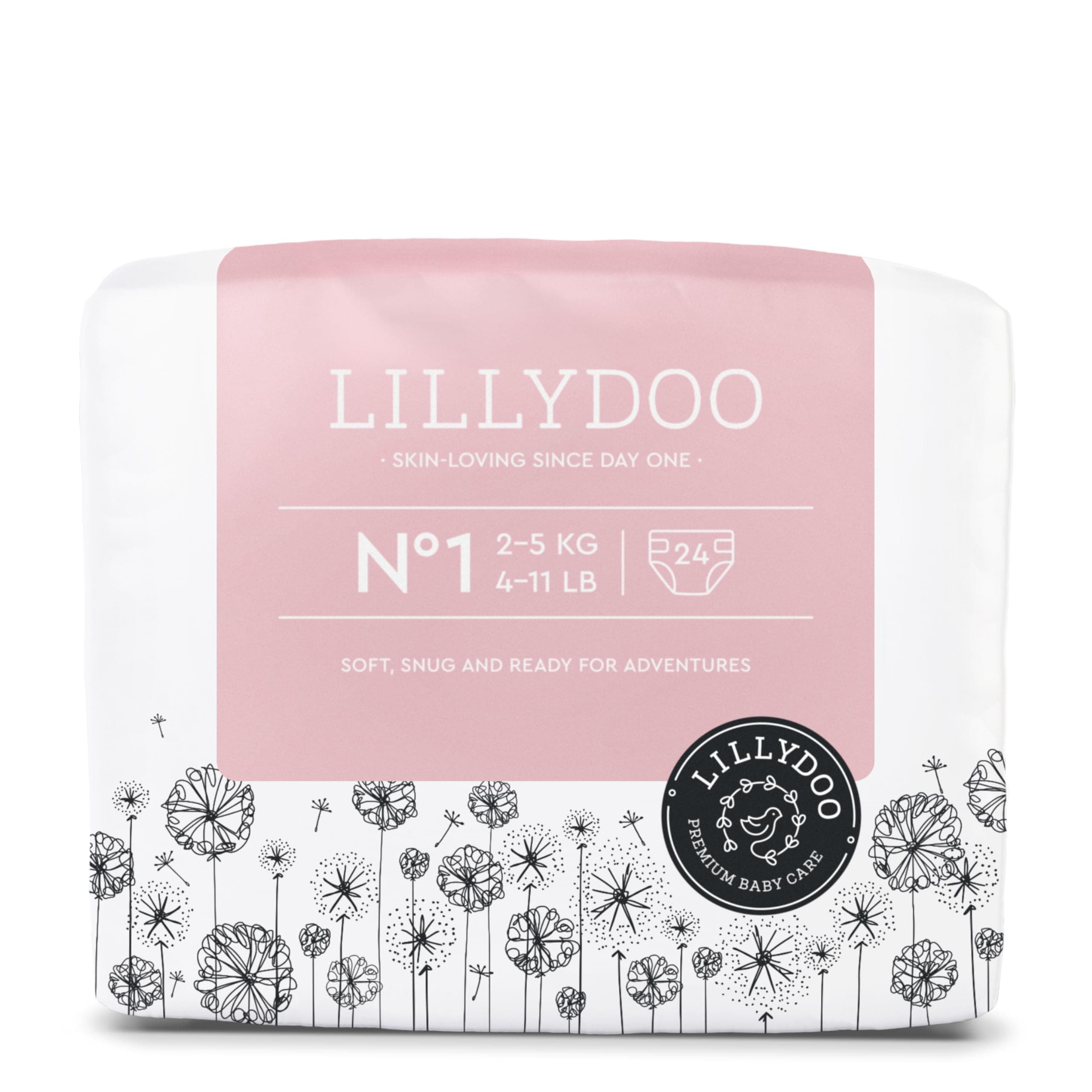 LILLYDOO hautfreundliche Baby Windeln - Größe 1 (2+ kg), 24 Stück, Sicherer Auslaufschutz, Weich, Ohne Parfüme & Lotionen für empfindliche Haut, Dermatologisch getestet Einzelpackung Größe 1 (24 Stück) Angebot bei HelloDeals