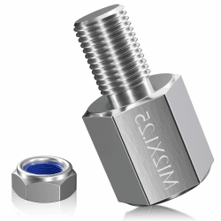 NICEDACK Fahrrad Achsadapter für Achsgewindegröße M12 x 1,25 Steckachse, Fahrrad-Steckachsenadapter, Anhänger Kupplungs Adapter Geeignet für Fahrradachsen mit 12mm Durchmesser und 1,25 Teilung Silber, M12x1.25 Angebot bei HelloDeals