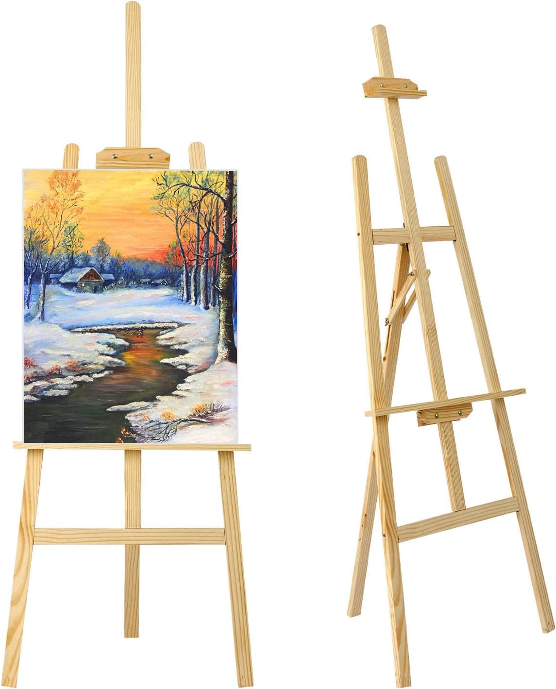 Staffelei aus Holz Groß Atelierstaffelei Verstellbare Standstaffelei Feldstaffelei Holzstaffelei Leinwand Ständer für Kinder und Erwachsene Holz Hellbraun Angebot bei HelloDeals