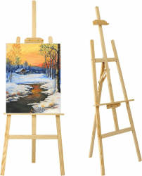 Staffelei aus Holz Groß Atelierstaffelei Verstellbare Standstaffelei Feldstaffelei Holzstaffelei Leinwand Ständer für Kinder und Erwachsene Holz Hellbraun Angebot bei HelloDeals