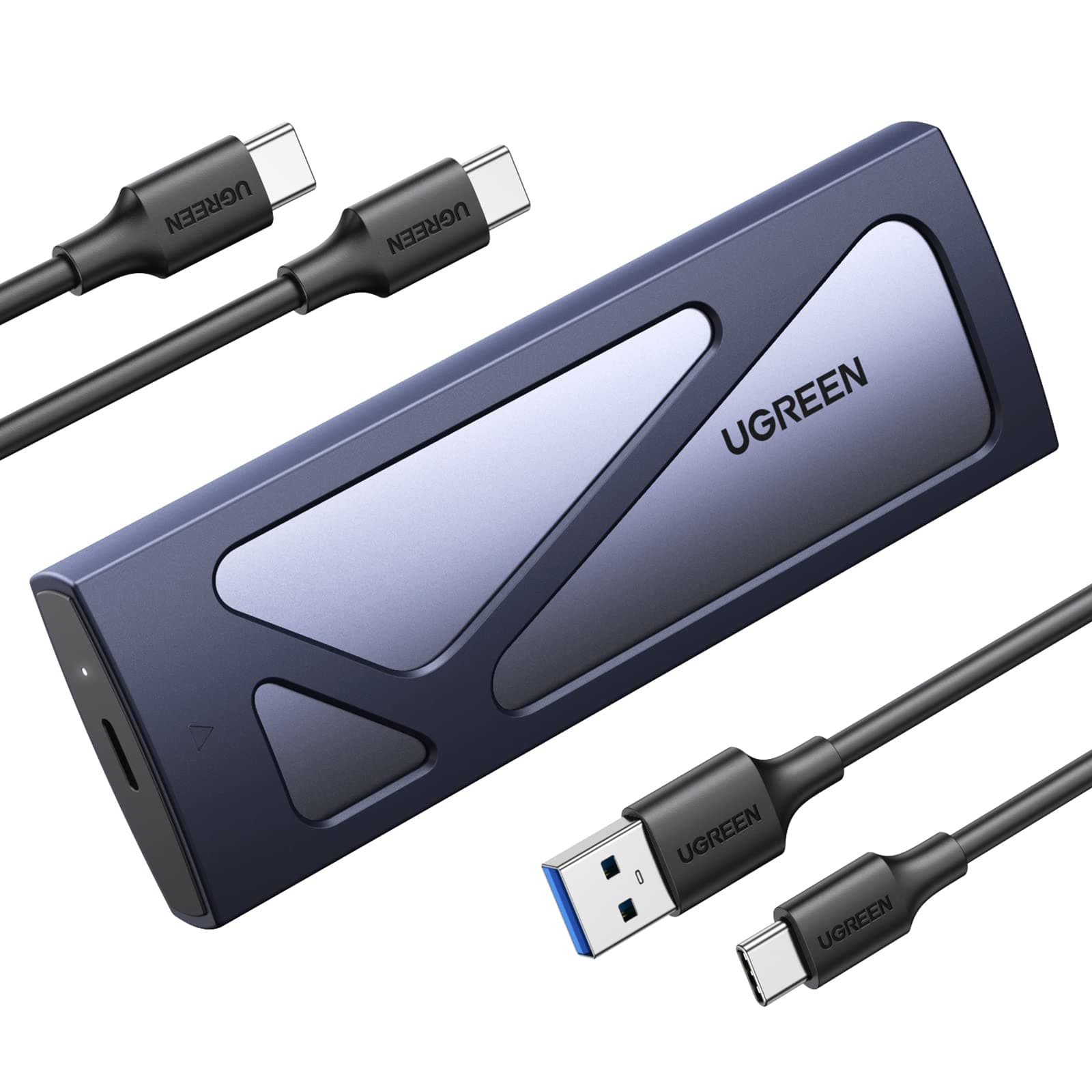 UGREEN NVMe M.2 USB 3.2 SSD Gehäuse-Adapter mit Kühlkissen 10 Gbps für NVMe PCIe M-Key/M+B Key in 2230/2242/2260/2280 mit USB CC und AC Kabel Werkzeuglos(Silver) 90541 Angebot bei HelloDeals