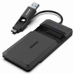 BENFEI Festplattengehäuse 2,5 Zoll, USB C 3.2 Gen 2 / USB Typ-A auf SATA III bis zu 6 Gbps Externes Gehäuse für SSD und HDD (Optimiert für SSD, unterstützt UASP SATA III) 2,5'' + câble intégré Angebot bei HelloDeals