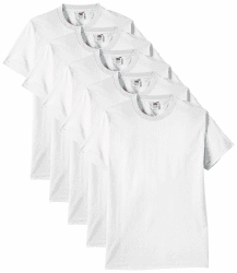 Fruit of the Loom Herren Regular Fit T-Shirt Heavy Cotton Tee Shirt 5 Pack L Weiß (White) Angebot bei HelloDeals