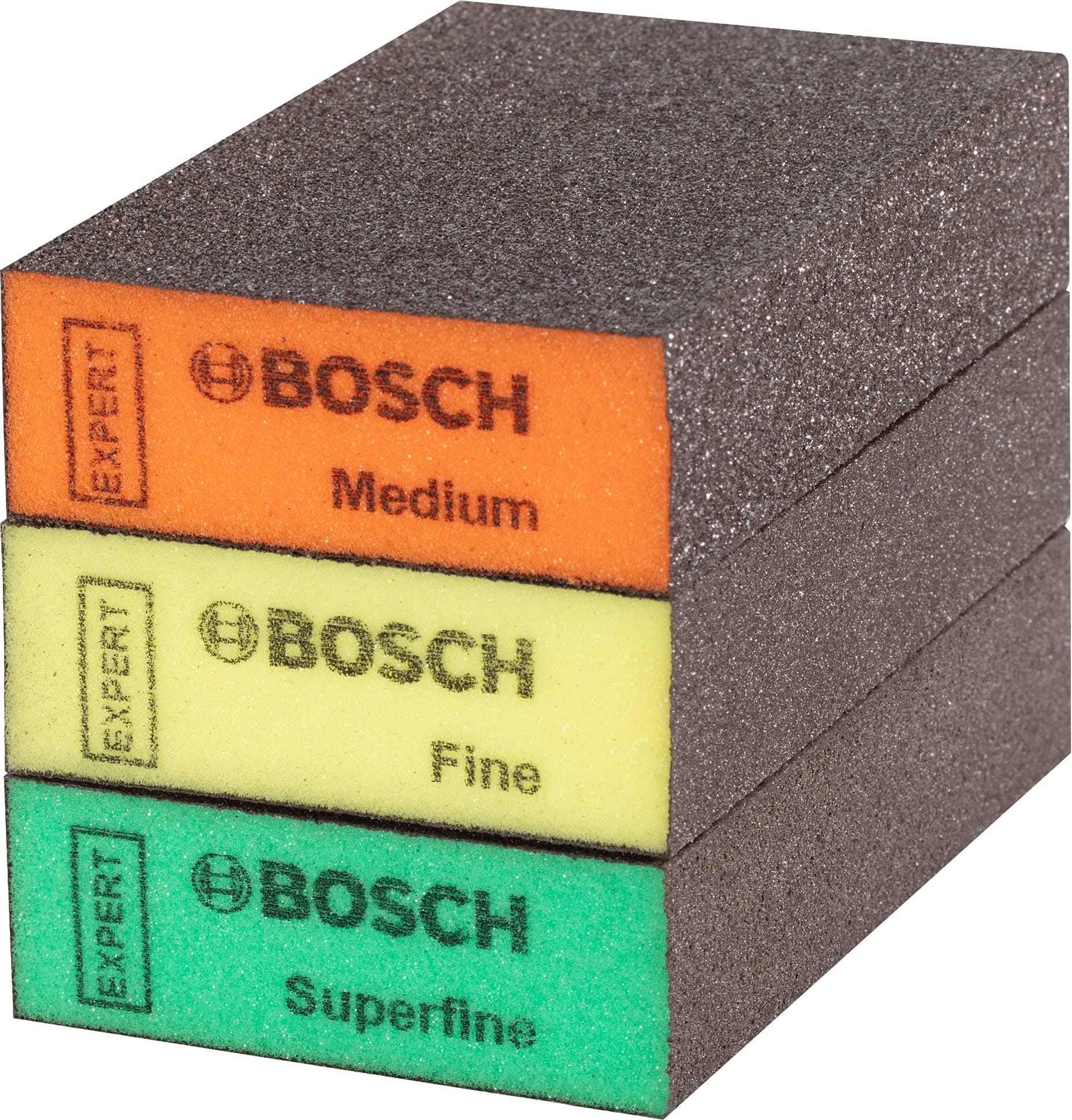 Bosch 3X EXPERT S471 Standard Schleifschwämme (für Farbe auf Holz, Weichholz, Ø 69 x 97 x 26 mm, Mittel/Fein/Superfein, Professional Zubehör Handschleifen) Mittel / Fein / Superfein Standard Block Angebot bei HelloDeals
