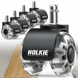 HOLKIE Bürostuhl Rollen 11mm 5er Set Grau Gummi Rollen für Bürostühle Schreibtischstuh mit Doppelrädern Stuhlrollen für Parkett Geeignet Harte Böden Leises & Sanftes Gleiten Grau - 5Pack 11x22 mm-Nicht Geeignet Für Hochflorteppiche Angebot bei HelloDeals