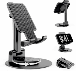 BHHB Verstellbar handyhalterung Tisch Handy Ständer Tisch Faltbarer Handyhalterung, Mobile Halterung kompatibel mit iPhone 16/15/14/13/12, Galaxy Huawei, Galaxy,alle Smartphones 7,9 Zoll - Schwarz 6CM Schwarz Angebot bei HelloDeals