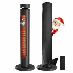 Infrarot Standheizstrahler 2000W, Heizstrahler Terrasse Outdoor Terrassenheizer 8 Heizstufen 75° Oszillation, IP65 Wasserdicht Infrarot Heizstrahler mit Fernbedienung Timer Klassisches Schwarz Angebot bei HelloDeals