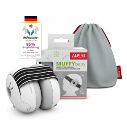 Alpine Muffy Baby Klassik - Gehörschutz für Babys - Verstellbares ANTI-SLIP-Kopfband bis 36 Monate - In Deutschland auf Sicherheit getestet - Lärmschutz Kopfhörer verhindert Gehörschäden, Schwarz Klassik - Schwarz Angebot bei HelloDeals