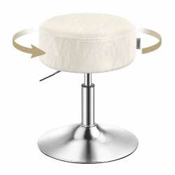 VASAGLE Schminkhocker, Schminkstuhl, Barhocker, höhenverstellbar, 360° drehbar, PU, Dicke Polsterung, für Schlafzimmer, Küche, Esszimmer, modern, cremeweiß LJB120W01 Cremeweiß 1er Set Angebot bei HelloDeals