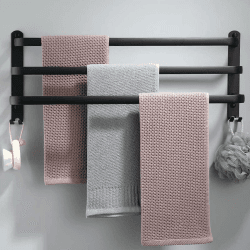 60CM Handtuchhalter Ohne Bohren, Handtuchhalter Schwarz, Handtuchhalter Bad, Handtuchhalter Wand Badezimmer Zubehör Set, Küche Handtuchstange Ohne Bohren Schwarz 01 60CM Angebot bei HelloDeals