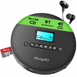 CD-X Bluetooth CD Player, MP3 Player, Kopfhörer, Discman mit Anti-Skip-Funktion, USB&AUX-Ausgang, 2000mA hederaufladbarer Tragbarer CD Player, für Reisen, Sprachenlernen, Ideal für Autos Angebot bei HelloDeals