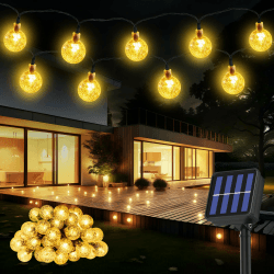 Suright Solar Lichterkette Aussen, Lichterkette Außen Solar, 8M, 30LED, 8 Modi, IP65 Kristall Kugeln Wasserdicht für Garten, Balkon Deko, Terrassen, Weihnachten, Hochzeiten, Partys, Bäume, Warmweiß Warmweiß 30led 8 m Angebot bei HelloDeals