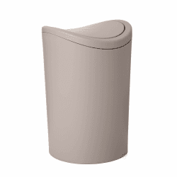 TATAY Badezimmer Mülleimer mit Schwingdeckel 6L | Kompaktes und Modernes Design | Robustes Kunststoffmaterial und Leicht zu Reinigen | 19 x 19 x 28 cm – Taupe Taupe 6L Angebot bei HelloDeals