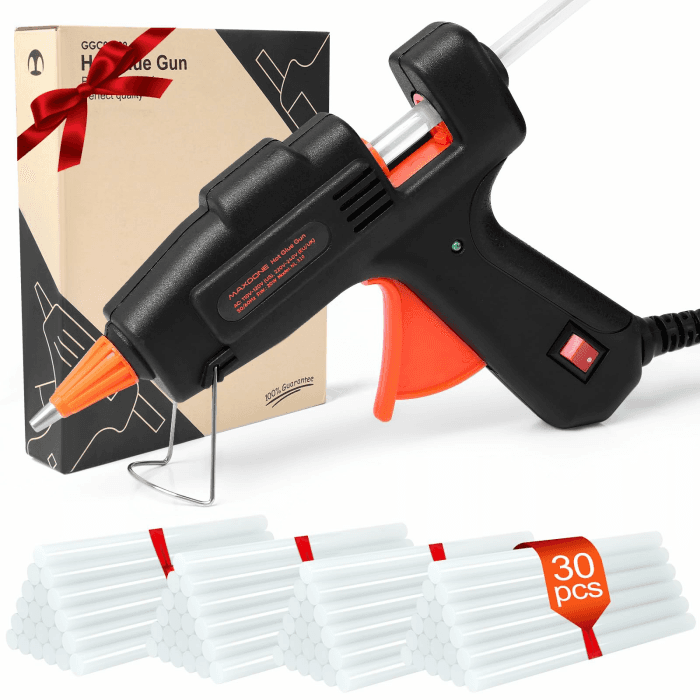 Feuerfest Heißklebepistole mit 30 Heißklebesticks 7mm Klebesticks, Klebepistole Heissklebepistole für DIY Kleine Handwerk schnelle Reparaturen in Haus & Büro - MAXDONE 20W Klebepistolen Schwarz Angebot bei HelloDeals