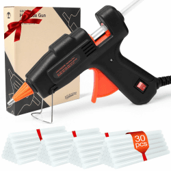 Feuerfest Heißklebepistole mit 30 Heißklebesticks 7mm Klebesticks, Klebepistole Heissklebepistole für DIY Kleine Handwerk schnelle Reparaturen in Haus & Büro - MAXDONE 20W Klebepistolen Schwarz Angebot bei HelloDeals