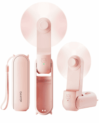 Gaiatop Tragbarer Ventilator Hand Ventilatoren, 3-in-1 Mini Ventilator mit Powerbank [Max. 17H Kühlzeit], USB-wiederaufladbar für Reisen, Konzerte, Make-up, Sommer Geschenke für Frauen Mädchen Rosa Angebot bei HelloDeals