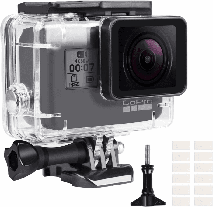 REDTRON wasserdichte Gehäuse für GoPro Hero 5/6/7, 60M Wasserresistente Tauchen Schutzhülle Gehäuse mit Schnellmontage Klammer & 12 Anti-Fog-Einsätze Zubehör für Gopro Hero 5/6/7 Action Camera Case for Gopro 5/6/7 Angebot bei HelloDeals
