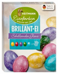 Heitmann Eierfarben, BrillantEi flüssige mit GlanzEffekt fünf Farben für weiße und braune Eier geeignet, 1 stück schillernd Angebot bei HelloDeals