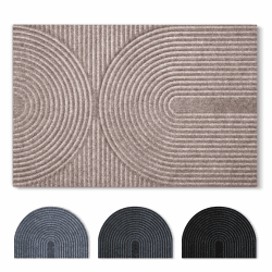 Fußmatte 40x60cm, rutschfeste Maschinenwaschbare Schmutzfangmatte, Teppich Wohnzimmer Innen und Außen Türmatte, Wasserdicht Fussmatte für Eingang, Flur, Haustür 40 x 60 cm Beige Braun Wellen Angebot bei HelloDeals