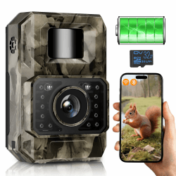 MAXDONE Wildkamera mit Bewegungsmelder Nachtsicht, 48MP WLAN Bluetooth Wildkamera mit Handyübertragung App, Wildtierkamera mit 2000mAh Akku, Nachtsichtkamera 0,1s Auslösezeit, IP66 Wasserdicht Camouflage Stil Angebot bei HelloDeals