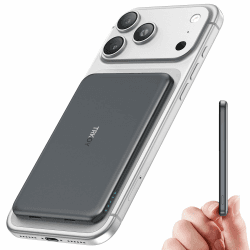 Powerbank für Magsafe, TRKOY Slim Magnetische Power Bank für iPhone 5000mAh, Schnellladung Kabellose Powerbank mit USB-C Ausgang, Externe Handyakkus für iPhone 17/16/15/14/13/12 Serie Pewtergrau 5000 Milliamperestunden (mAh) Angebot bei HelloDeals