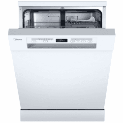 Midea SF 5.60NW14C Geschirrspüler 60cm Freistehend & Unterbaufähig, 14 MGD, Hygienepflege+, Zonenwäsche, 7 Programme, Spülmaschine 60 cm mit WIFI, Startverzögerung, Automatische Türöffnung, 44 dB Freistehend,60cm,C Angebot bei HelloDeals