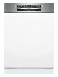 Bosch SMI4EVS08E, Serie 4, Smarter Geschirrspüler Teilintegriert 60 cm, Besteckschublade, Spülmaschine mit Programmassistent, sehr Leise, Oberkorb höhenverstellbar, Automatische Türöffnung, Edelstahl Serie 4 EEK B Besteckschublade Angebot bei HelloDeals