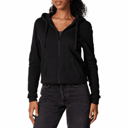Amazon Essentials Damen Fleece-Hoodie mit durchgehendem Reißverschluss (in Übergröße erhältlich) L Schwarz Angebot bei HelloDeals