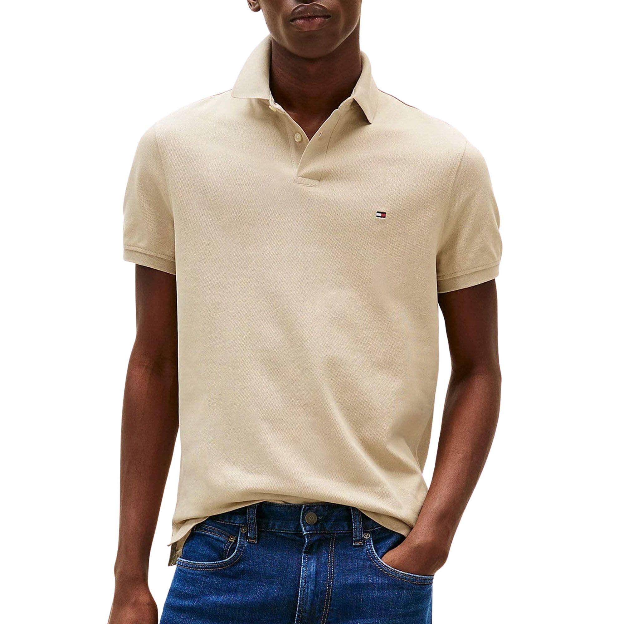 Tommy Hilfiger Herren Poloshirt Kurzarm 1985 Regular Fit L Khaki (Sandalwood) Angebot bei HelloDeals