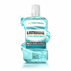 LISTERINE Cool Mint Mild 500 ml, antibakterielle Mundspülung mit ätherischen Ölen und ohne Alkohol, mildes Mundwasser bekämpft wirksam Bakterien, optimale Ergänzung zur täglichen Zahnpflege 500 ml (1er Pack) Angebot bei HelloDeals