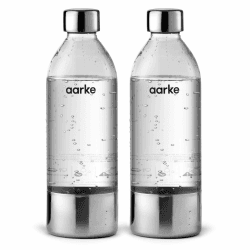 Aarke 2er-Pack PET-Flaschen für Wassersprudler Carbonator 3, BPA-frei mit Details in Edelstahl, 1000ml 1000 ml Modern Angebot bei HelloDeals