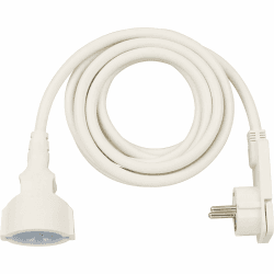 Brennenstuhl Qualitäts-Kunststoff-Verlängerungskabel mit Flachstecker (Verlängerungskabel flach für innen mit 3m Kabel) weiß 3m weiß Angebot bei HelloDeals