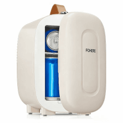 FOHERE Mini Kühlschrank 5 Liter /6 Dosen, Kühlung und Erwärmung, 220V AC/12V DC Thermoelektrische, Getränke & Skincare Mini-Kühlschrank für Schlafzimmer, Auto, Schlafsäle, Büro Schreibtisch, Weiß Angebot bei HelloDeals