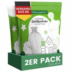 Gießpulver Weiß 4,8kg, Gießpulver wie Neuschnee, Gießmasse wie Spiegel Glatter, Beruhigende Härte Gips zum Gießen für Detailgetreue Reliefs Kunsthandwerk Ornamente Gipsformen DIY Angebot bei HelloDeals