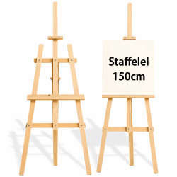 Staffelei Holz groß Leinwand Ständer 150 cm - Holzständer für Sitzplan Hochzeit Canvas Painting Staffeleien Bilderständer Easel für Kinder und Erwachsene Kiefernholz Kieferholz 150 cm Angebot bei HelloDeals