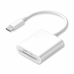 USB C SD Kartenleser, Typ C Kartenleser mit Dual Slot Speicherkartenleser, Trail Kamera Viewer, USBC auf SD-Karte OTG-Adapter für iPhone 15 16/iPad/MacBook/Mac und weitere Typ-C-Geräte, Plug-and-Play Angebot bei HelloDeals