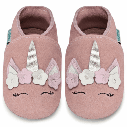 IceUnicorn Lauflernschuhe Baby Krabbelschuhe Lederschlappen Babys Jungen Mädchen Weicher Lederpuschen 12-18 Monate Hellrosa Einhorn Angebot bei HelloDeals