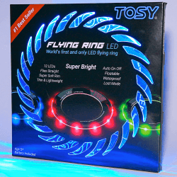 TOSY Flying Ring – 36 RGB-LEDs (Mehrfarbig) oder 12 einfarbig, superhell, Lost-Mode, Auto-Aufleuchten, Ostergeschenk, sicher, wasserdicht, Spielzeug für Pool/Strand/Camping Blue Angebot bei HelloDeals
