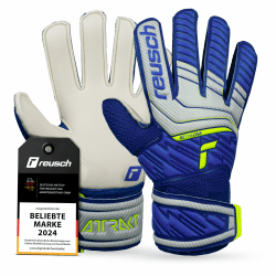 Reusch Attrakt Solid Junior Torwarthandschuhe|Für Kinder 5–16 Jahre|Stabiler Grip mit Solid Latex|Bequemer Sitz und Rundumbandage|Atmungsaktiv und robust|Für Training und Spiel Vapor Gray/Deep Blue 5 Angebot bei HelloDeals