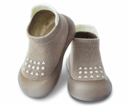 Krabbelschuhe Baby, Lauflernschuhe Kinder, Rutschfeste Hüttenschuhe Sockenschuhe für Mädchen Junge 12-18 Monate A3 Braun Angebot bei HelloDeals