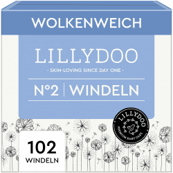 LILLYDOO hautfreundliche Baby Windeln - Größe 2 (4+ kg), Halbmonatsbox (102 Stück), Sicherer Auslaufschutz, Weich, Ohne Parfüme & Lotionen für empfindliche Haut, Dermatologisch getestet Halbmonatsbox Größe 2 (102 Stück) Angebot bei HelloDeals