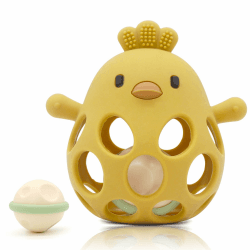 farout Montessori Beißring & Rassel für Babys - Sensorik Spielzeug ab 0 Monate, Zahnungshilfe & Greifball - Geschenk für Jungen & Mädchen Mango Angebot bei HelloDeals