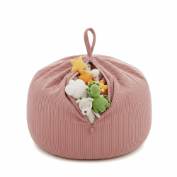Gutekissen® Kinder Sitzsack-Bezug für Stofftiere 85×85×50 cm - Spielzeug Aufbewahrung für Kinderzimmer - Kuscheltier-Organizer für Plüschtiere & Decken - Oeko-Tex Stoff, Reißverschluss (Rosa) Angebot bei HelloDeals