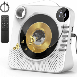 Greadio CD Player Tragbar mit Bluetooth 5.1, Kinder CD Spieler mit Lautsprecher, Fernbedienung, HiFi-Sound, Staubschutz, AUX/USB-Wiedergabe, Tragbarer cd Player für Zuhause (Weiß) Angebot bei HelloDeals